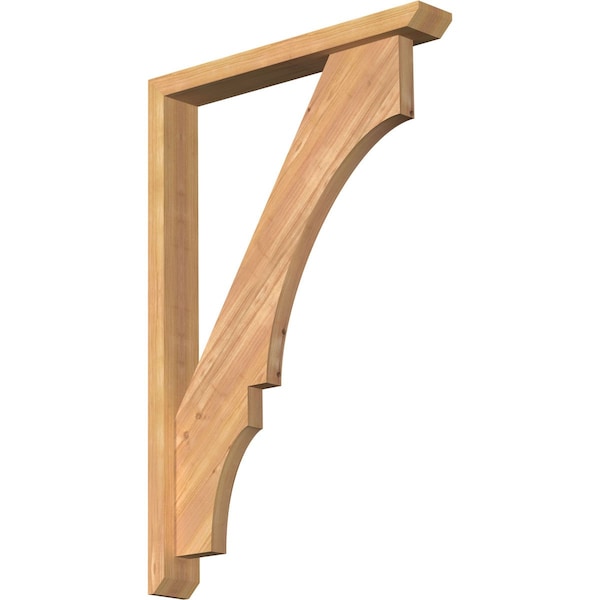 Ekena Millwork Balboa Slat Smooth Bracket w/ Offset Brace, Western Red Cedar, 3 1/2"W x 24"D x 36"H BKT0402X24X36BOA06SWR - main